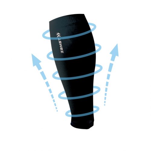 Gradual compression design and suppressive function of muscle vibration