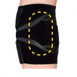 Compression pads and film lines provide compression on the calf