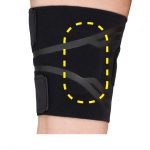 Compression pads and film lines provide compression on the thigh